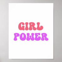GIRL POWER RETRO PINK PURPLE MESSAGE EMPOWERMENT