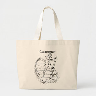 Girl Power Sculling Boat Thunder_Cove Large Tote Bag