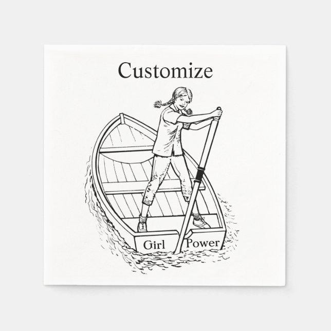 Girl Power Sculling Boat Thunder_Cove  Napkin (Front)