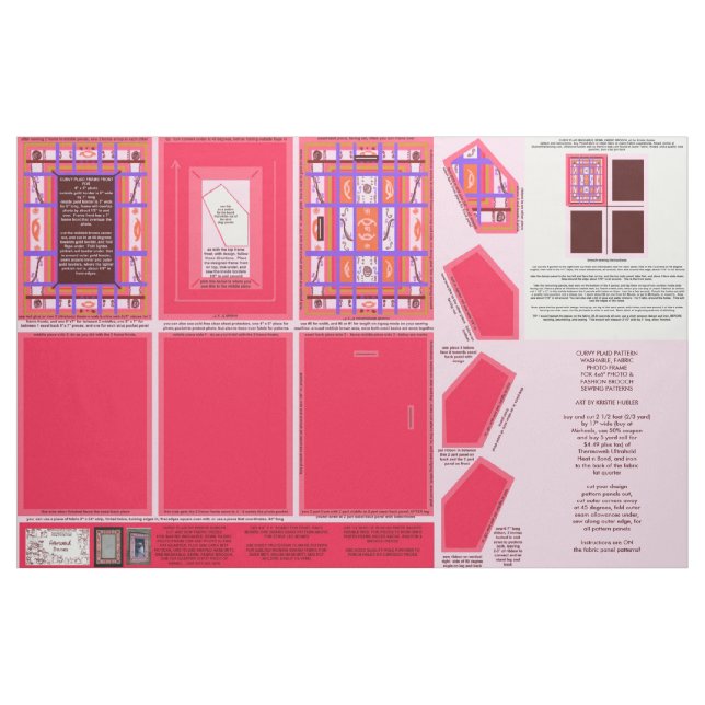 Girl Power Sewing Patterns photo frame & brooch Fabric (Fat Quarter)
