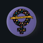 Girl Power: STEMinist symbol 2 Inch Round Button<br><div class="desc">Women are a minority in the fields of STEM -science, technology, engineering and math- that is why the girls and women of STEM are so special! This is a design featuring the female symbol filled in with STEM-related icons. Be a science feminist, aka a steminist, and encourage others to become...</div>