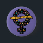 Girl Power: STEMinist symbol 2 Inch Round Button<br><div class="desc">Women are a minority in the fields of STEM -science, technology, engineering and math- that is why the girls and women of STEM are so special! This is a design featuring the female symbol filled in with STEM-related icons. Be a science feminist, aka a steminist, and encourage others to become...</div>