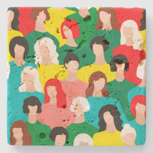 Girl power stone coaster