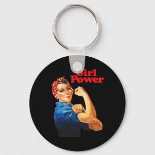 Girl Power T Shirt Women's Feminist Roar Resist No Keychain