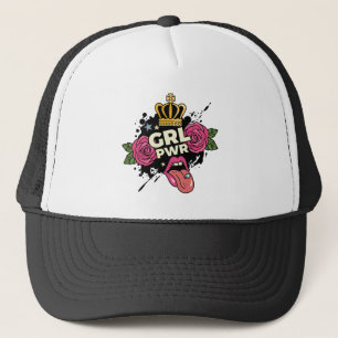 Girl Power Tattoo Style Trucker Hat