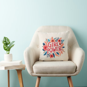 Girl Power Throw Pillow