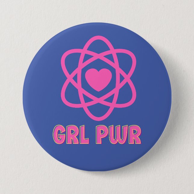 Girl Power Throw Pillow 3 Inch Round Button (Front)