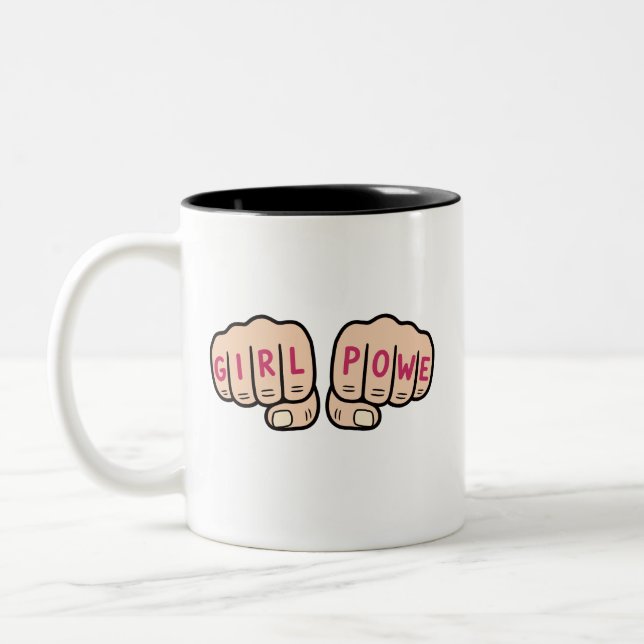 Girl Power Two-Tone Coffee Mug (Left)