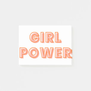 Girl power typography design element post-it notes