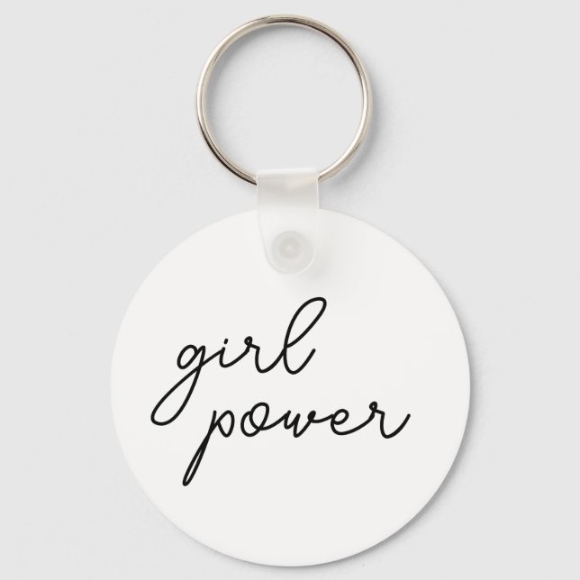 Girl Power Vibes | Cute Feminist Keychain Design (Front)