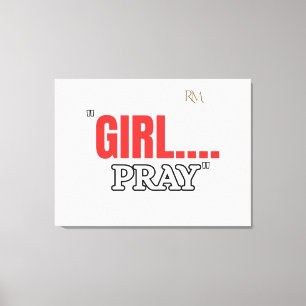 Girl Pray T-Shirt Faith Based Christian Shirt Canvas Print