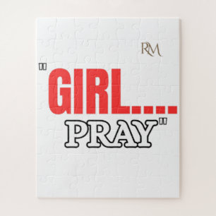 Girl Pray T-Shirt   Faith Based Christian Shirt fo Jigsaw Puzzle