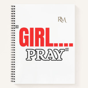 Girl Pray T-Shirt Faith Based Christian Shirt Notebook