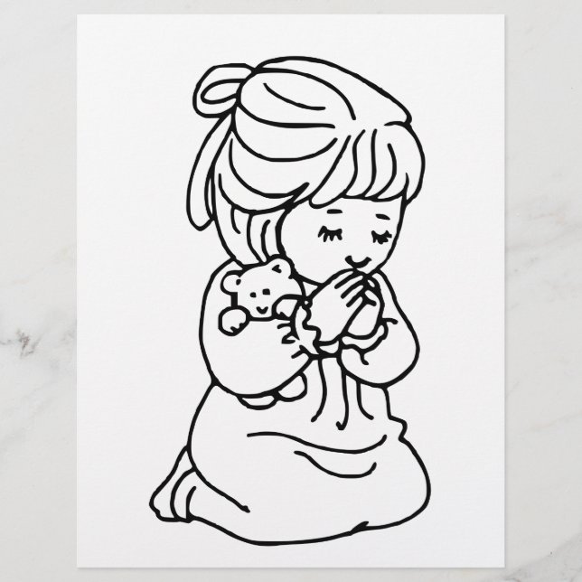 Girl Praying Illustration (Front)