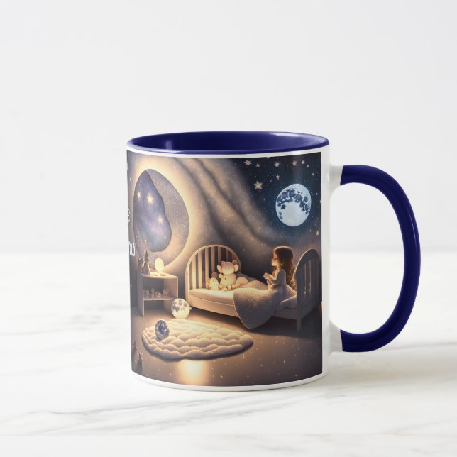 Girl prays in moonlight and by starlight mug (Right)