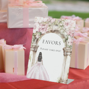 Girl princess dress party favor sign