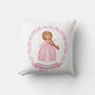 Girl Princess Throw Pillow