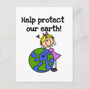 Girl Protect Our Earth Tshirts and Gifts Postcard