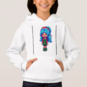 Girl pullover Hoodie Bleu hair girl