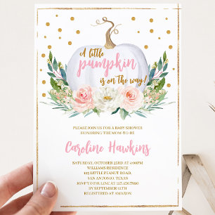 Girl Pumpkin Baby Shower Invitation