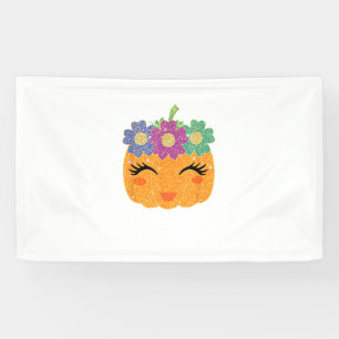 Girl Pumpkin Halloween Thanksgiving For Girls Boys Banner