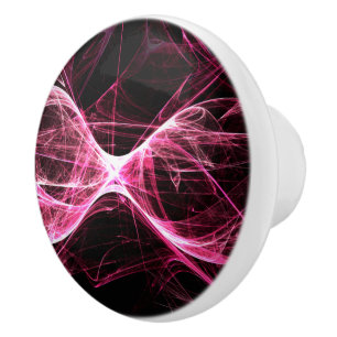Girl Punk Rock Pink Energy Waves Ceramic Knob