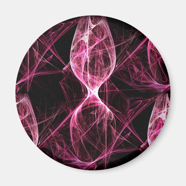 Girl Punk Rock Pink Energy Waves Magnet (Front)