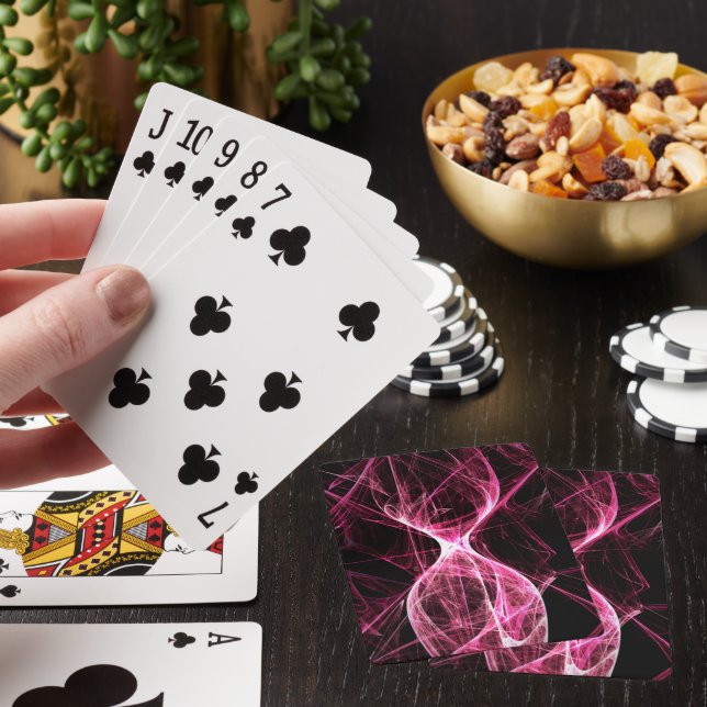 Girl Punk Rock Pink Energy Waves Playing Cards (In Situ)