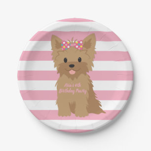 Girl Puppy Birthday Party II Paper Plate