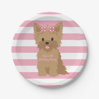 Girl Puppy Birthday Party II Paper Plate