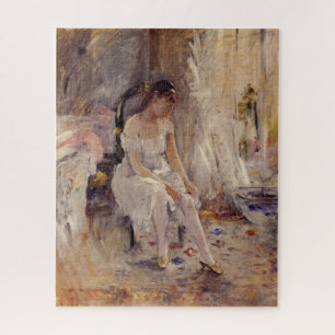 Girl Putting on Her Stockings (by Berthe Morisot) Jigsaw Puzzle