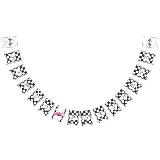 Girl Racing Birthday Party | Fast One & Two fast Bunting Flags