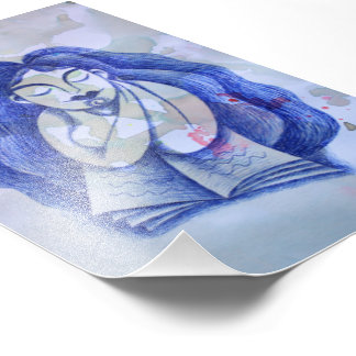 Girl reading a book photo print