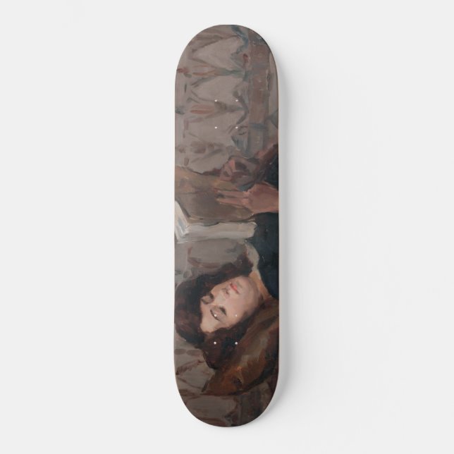 Girl Reading a Book (Reclining on a Divan) Skateboard (Front)