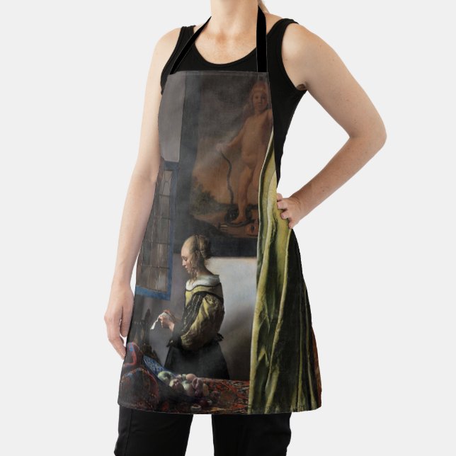 Girl Reading a Letter at an Open Window, Vermeer Apron (Insitu)