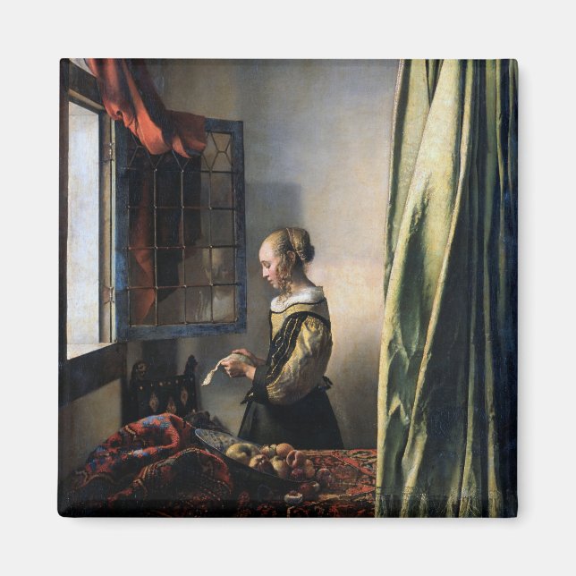 Girl Reading a Letter at the Window, Vermeer Magnet (Front)