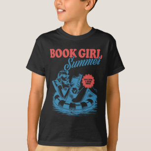 Girl Reading Book Summer Funny Beach Vacation For T-Shirt