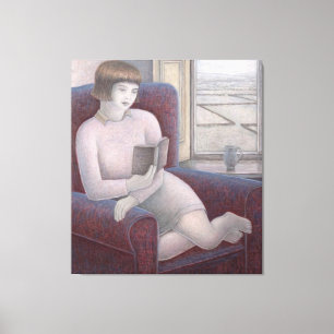 Girl Reading in Armchair 2009 Canvas Print
