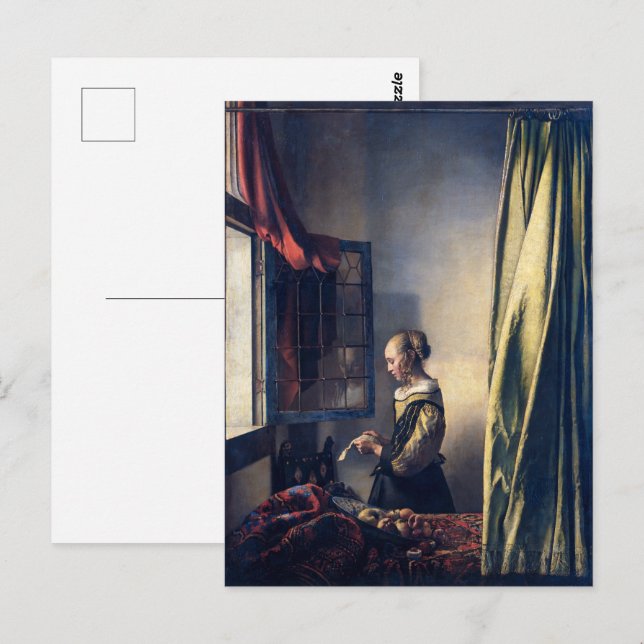 Girl Reading Letter by Open Window | Vermeer | Postcard (Front/Back)