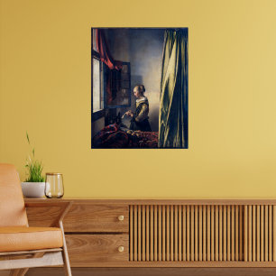 Girl Reading Letter by Open Window   Vermeer   Poster