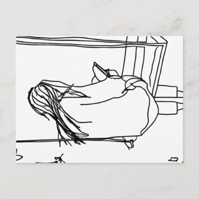 Girl Reading on a Swing Postcard (Front)