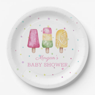 Girl Ready to Pop Summer Baby Shower Paper Plate