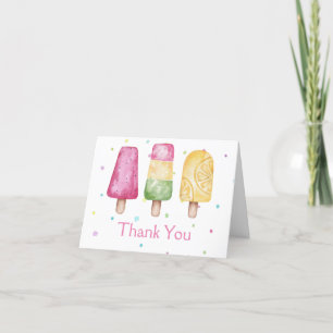 Girl Ready to Pop Summer Baby Shower Thank You Card