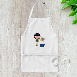 Girl Recycling Pizza Box Fun Eco-Friendly  Standard Apron