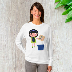 Girl Recycling Pizza Box Fun Eco-Friendly T-Shirt