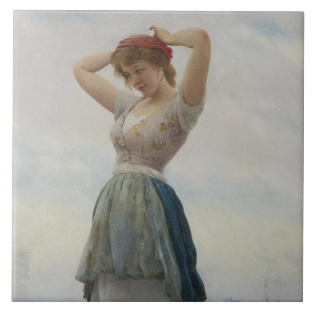 Girl Relaxing on the Beach Tile (Front)