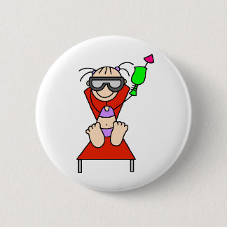 Girl Relaxing With Drink Button