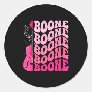 Girl Retro Boone Groovy Flower First Name D 80's  Classic Round Sticker