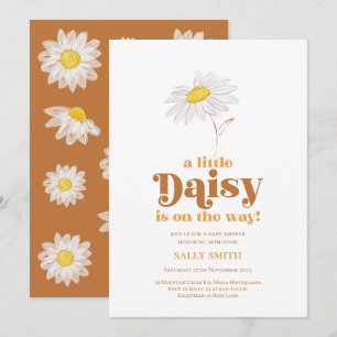 Girl Retro Daisy Baby Shower Invitation