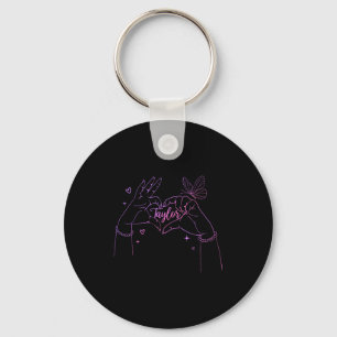 Girl Retro I Love Taylor First Name D Groovy 80's  Keychain